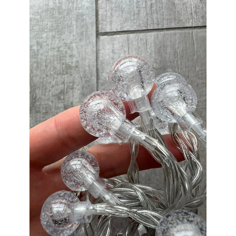 40 LED Globe String Lights Fairy Battery Operated 20ft Warm White NEW Holiday